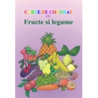 Carte de colorat cu Fructe si legume