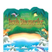 Insula Dinozaurilor - figurine magnetice + carticica decupata in care se ataseaza figurinele magnetice