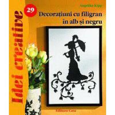 Decoratiuni cu filigran în alb si negru
