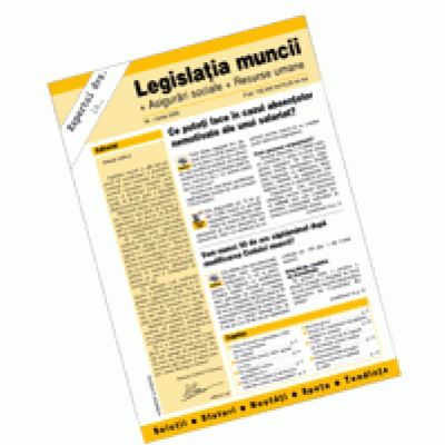 Newsletter tiparit - Expertul dvs. in Legislatia muncii + Asigurari sociale + Resurse umane - abonament pe 12 lun